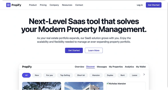 Propify Property Saas Landing Page preview
